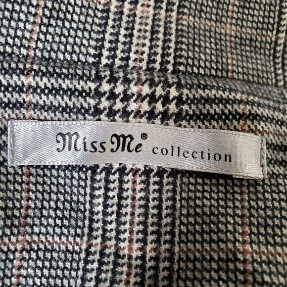 Miss Me Houndstooth Plaid Jacket Womens Size Large Double Breasted Cropped - Picture 8 of 10